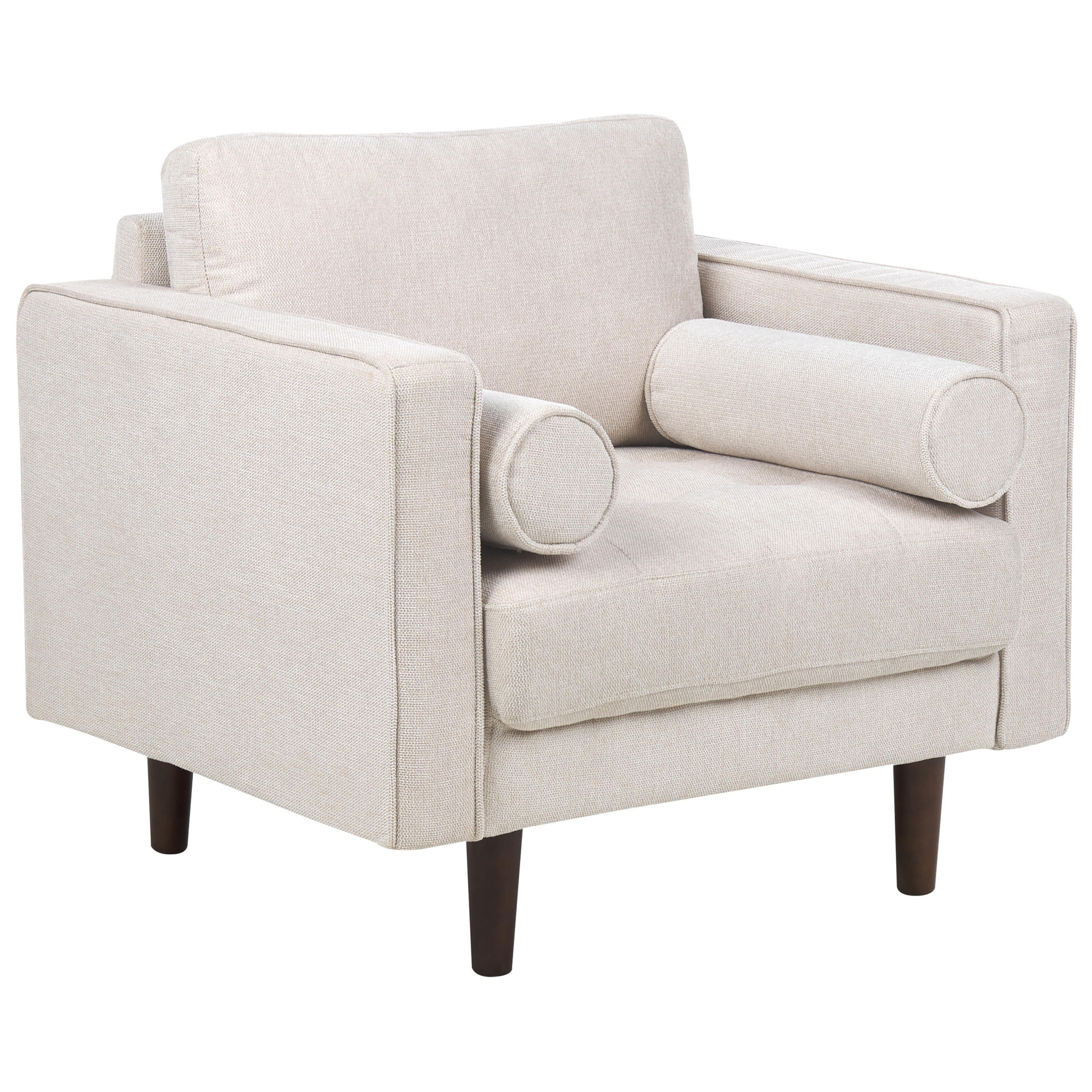 SESSEL hellbeige Nurmo - Dunkelbraun/Beige, Textil (86/78/74cm) - Beliani