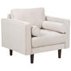 SESSEL hellbeige Nurmo - Dunkelbraun/Beige, Textil (86/78/74cm) - Beliani