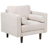 SESSEL hellbeige Nurmo - Dunkelbraun/Beige, Textil (86/78/74cm) - Beliani
