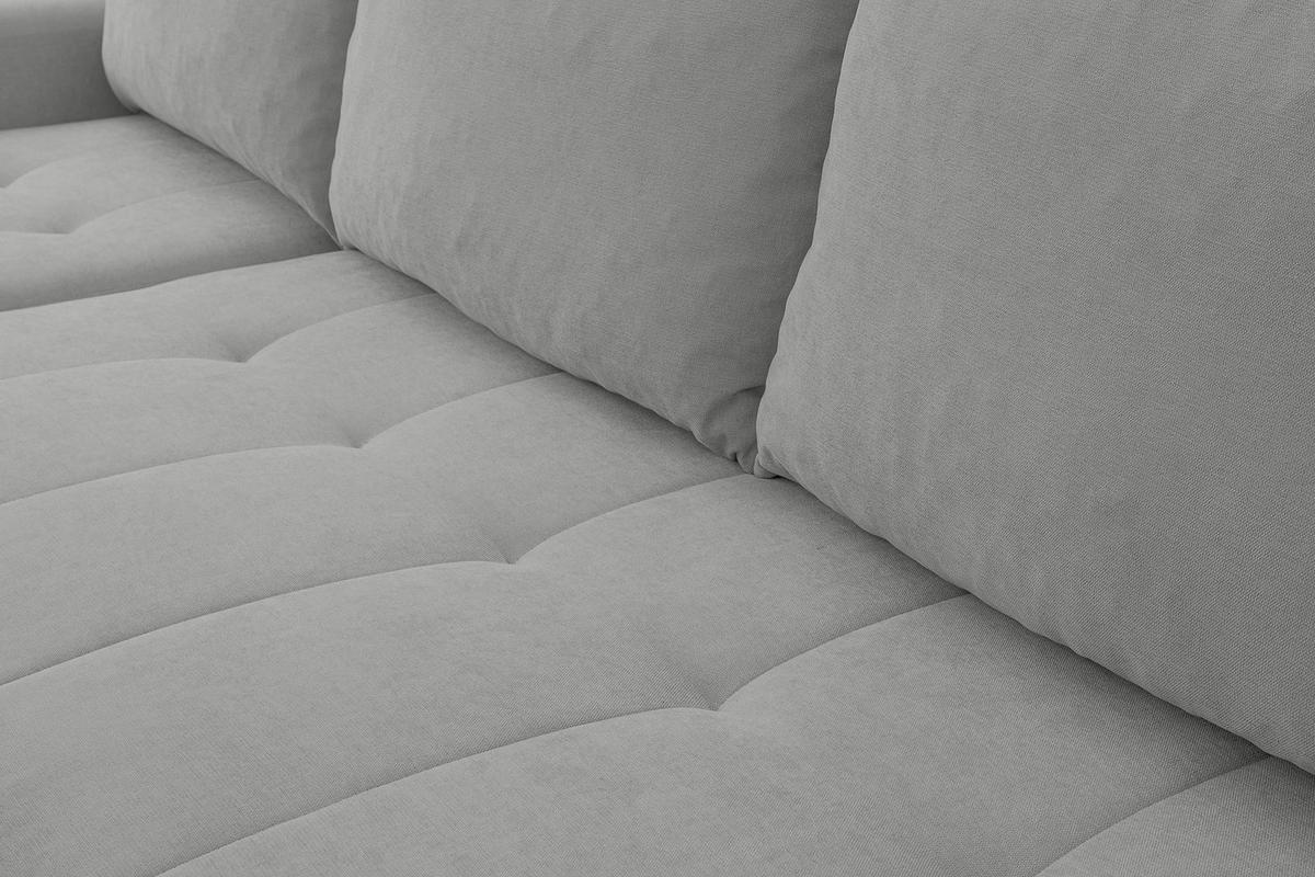 ECKSOFA Sprento Grau, in Chenille-Stoff, mit Schlaffunktion und Bettzeugfach - Grau, Holzwerkstoff/Textil (230/149cm) - Bettso