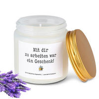 DUFTKERZE mit Spruch Lavendel 230g - Goldfarben, Paraffin (6.5cm)