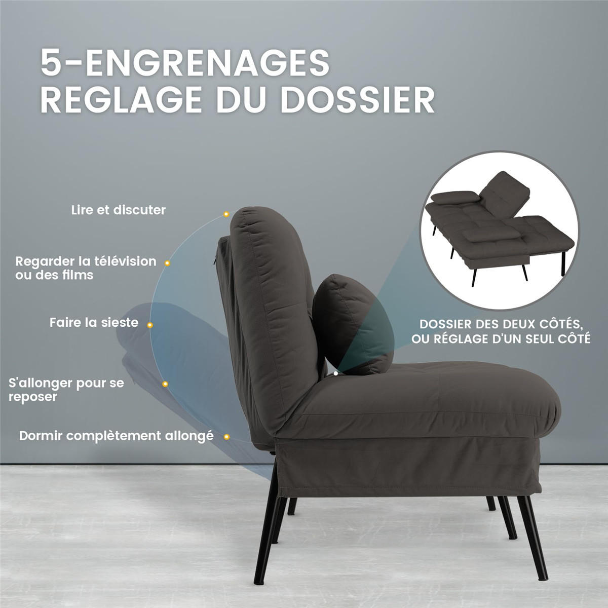 SCHLAFSOFA 3-Sitzer Klappsofa mit Schlaffunktion, Schwarz - Schwarz, Textil (174/42/102cm) - Kaket