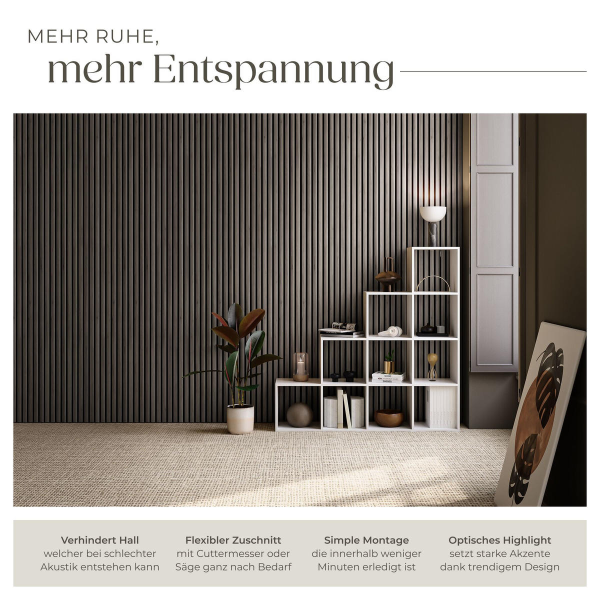 AKUSTIKPANEELE 2er Set Sonic Wall,je 60 x 120 x 2,1 cm, Größe flexibel anpassbar,Eiche grau - Grau/Silbereichenfarben, Holz (60/120/120cm) - tectake