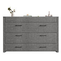 BETT 140/200 cm Grau aus Leinen und MDF mit USB- und Typ-C-Anschlüssen - Grau, Textil (140/200cm) - OKMYHOME