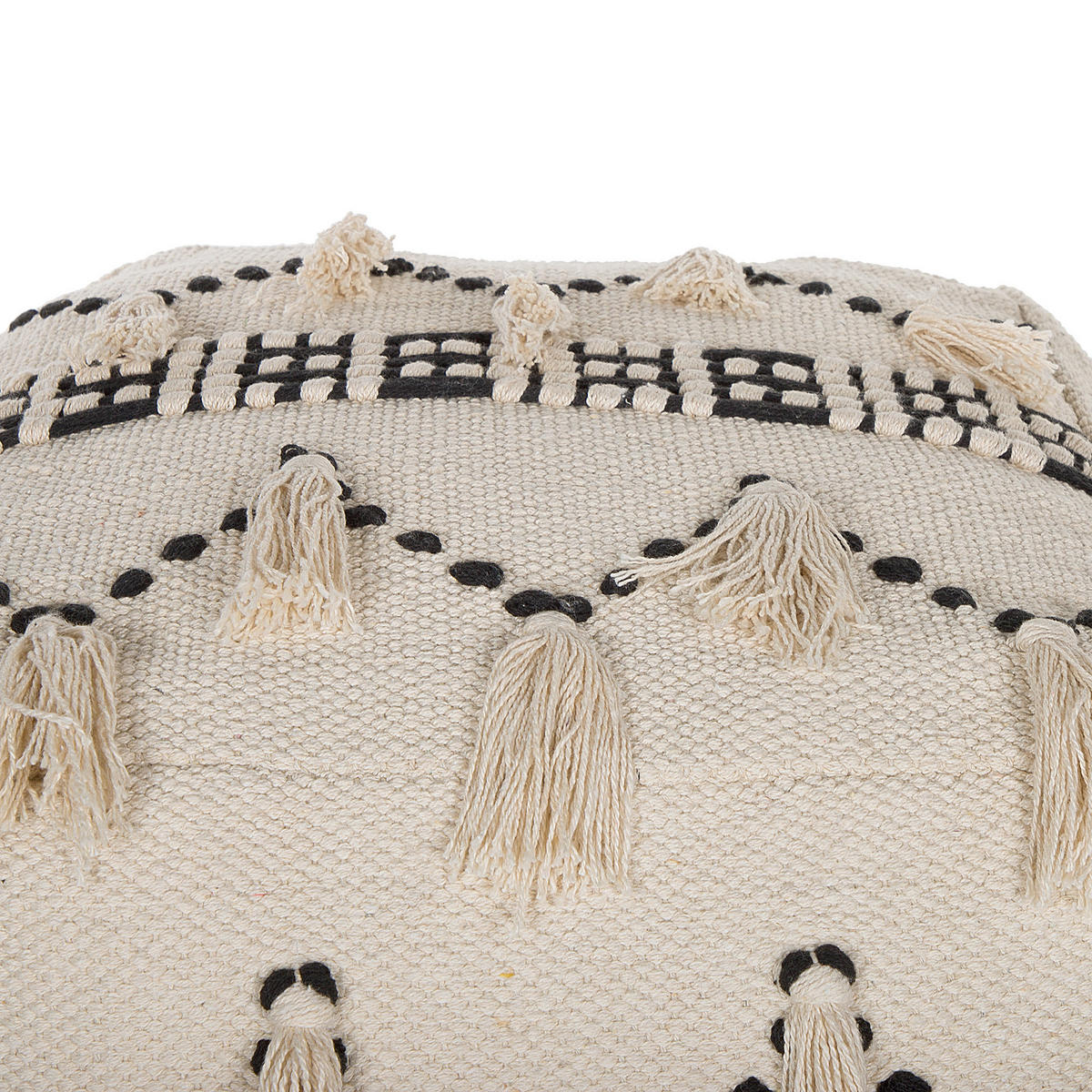 POUF Thondi 50/50/50 cm - Beige, Naturmaterialien/Textil (50/50/50cm) - Beliani