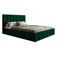 POLSTERBETT 160x200 Moris mit Kopfteil, Bettkasten Lattenrost, Grün - Grün, Holz/Textil (160/200cm) - Emporius