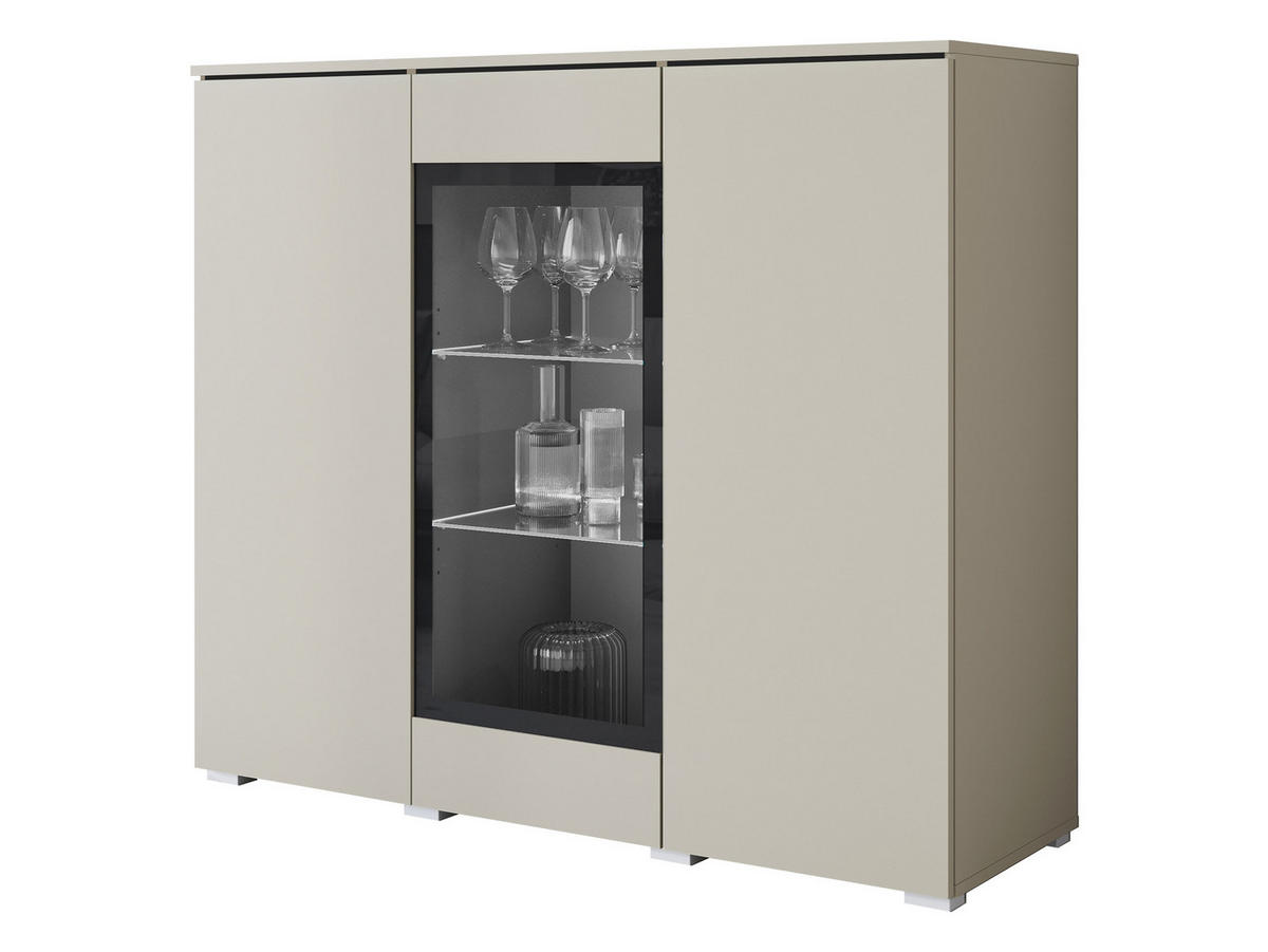 KOMMODE Vera 120 - Kaschmir/Silberfarben, Holzwerkstoff/Kunststoff (120/104/40cm) - MIRJAN24