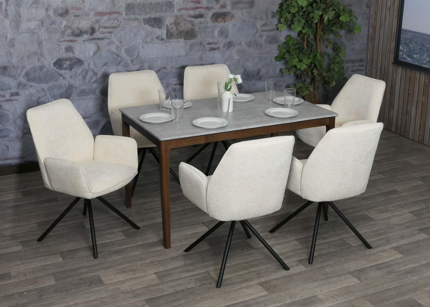 ESSZIMMERSTUHL Cremeweiß, Schwarz - Schwarz/Weiß, Textil (60/86/60cm) - MCW