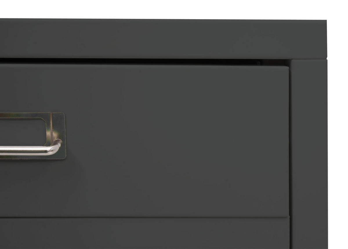 ROLLCONTAINER 55x40x41cm Metall 4 Schubladen Dunkelgrau - Dunkelgrau, Metall (40/55/41cm) - PROREGAL
