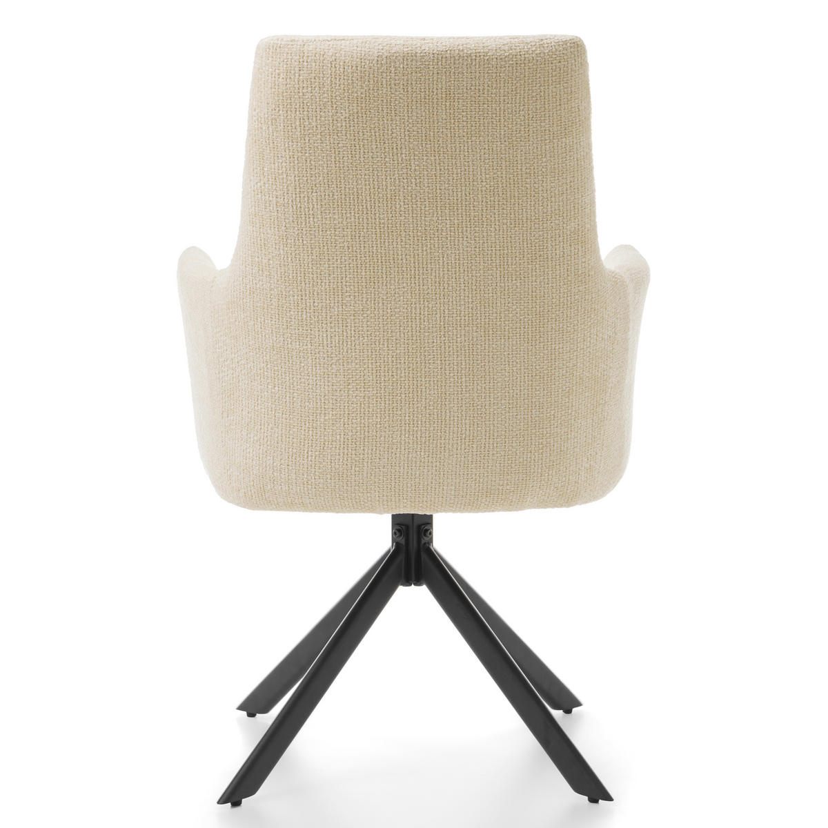 STUHL TITO gepolstert mit Steppung - hellbeige - Chenille - Beige/Schwarz, Textil/Metall (60/93/64cm) - NEW HOME