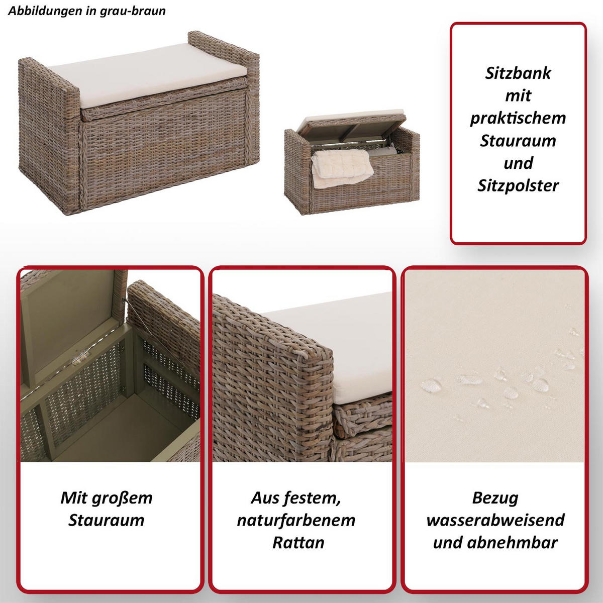 AUFBEWAHRUNGSTRUHE Braun - Braun, Holz (88/51/44cm) - MCW