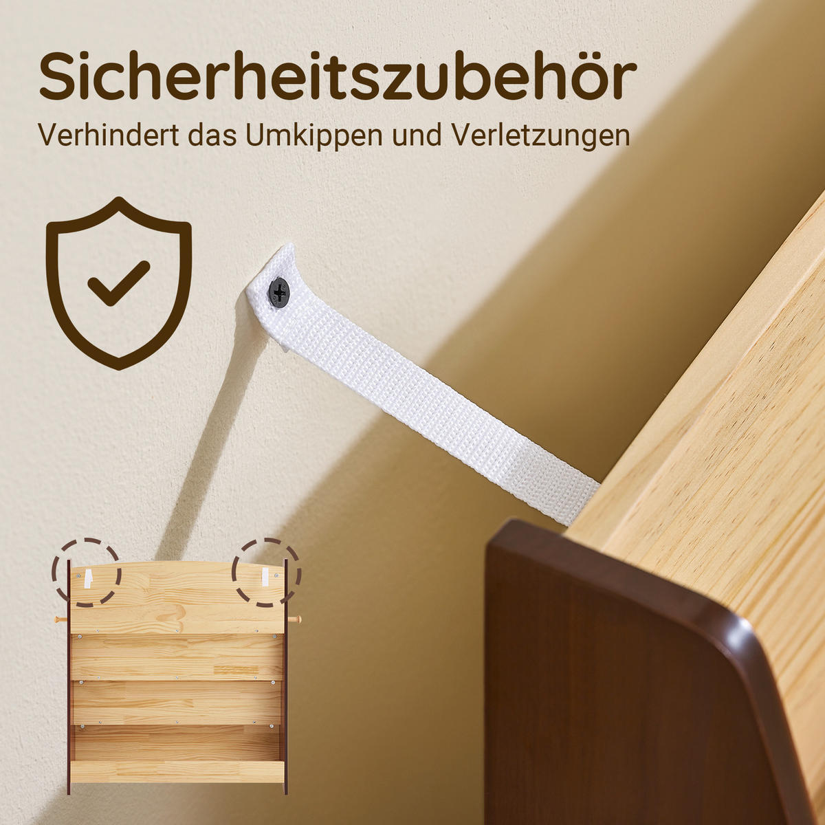 KINDERREGAL Natur - Naturfarben, Holzwerkstoff (91/89/30cm) - SoBuy