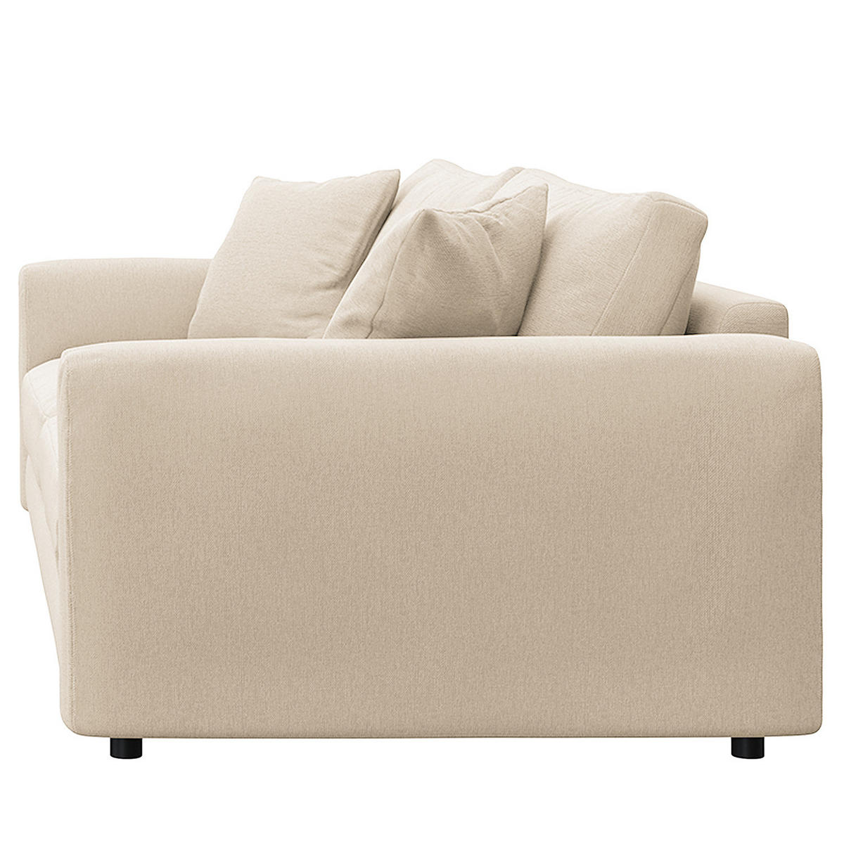 3-SITZER SOFA - Beige/Schwarz, Holz/Kunststoff (238/79/106cm) - home24