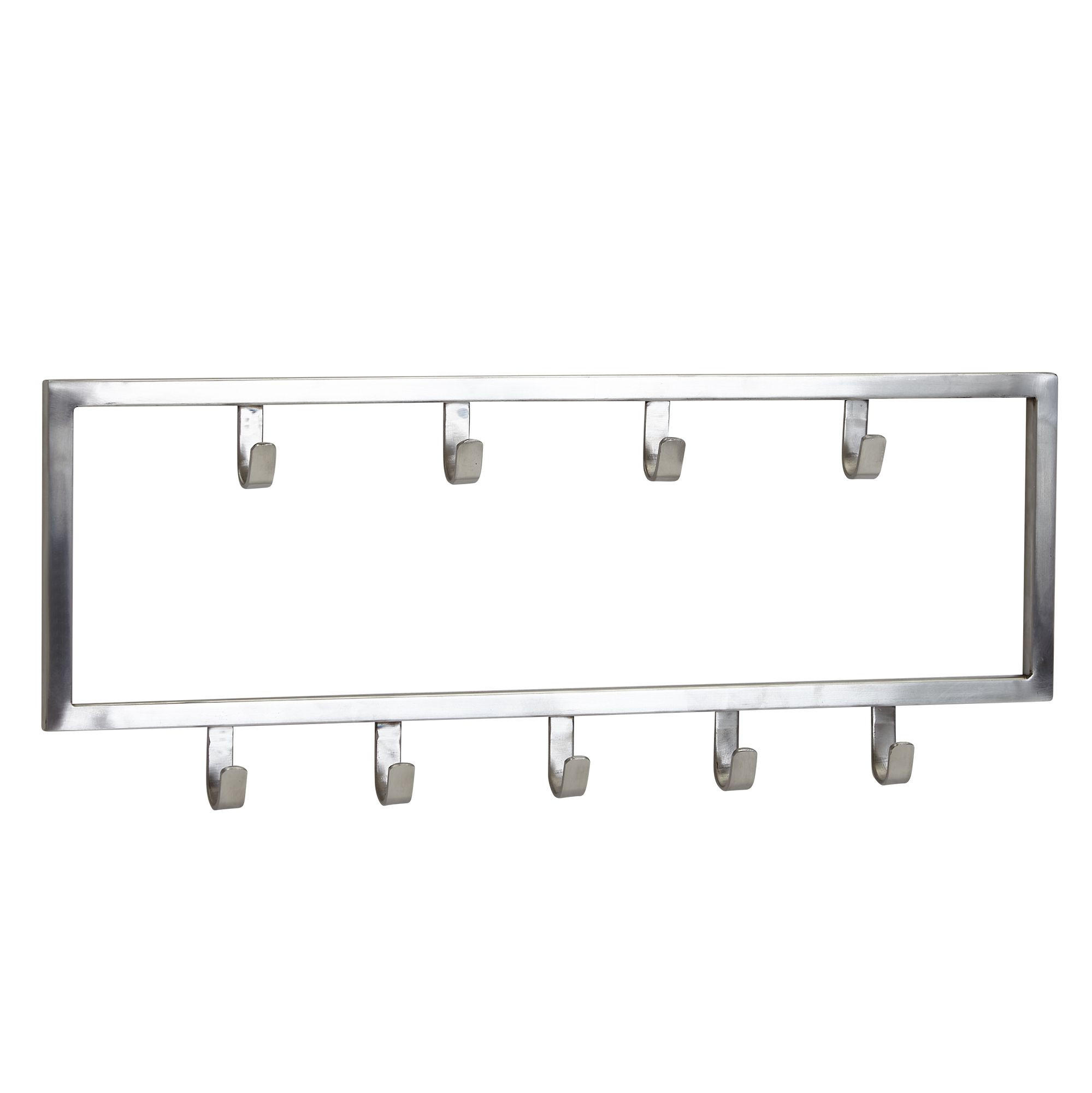 WANDGARDEROBE Metall Silber Modern 50x20x4 cm Hakenleiste Wandpaneel - Silberfarben, Metall (50/20/4cm) - KADIMA DESIGN
