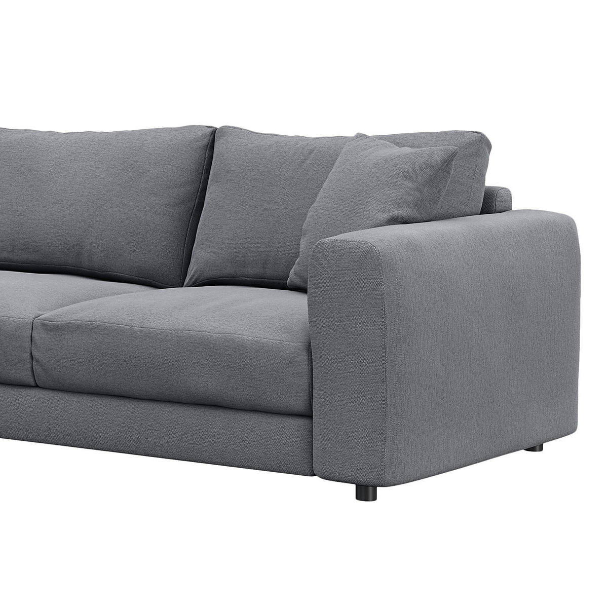 ECKSOFA mit Longchair - Schwarz/Grau, Kunststoff/Textil (286/183cm) - home24