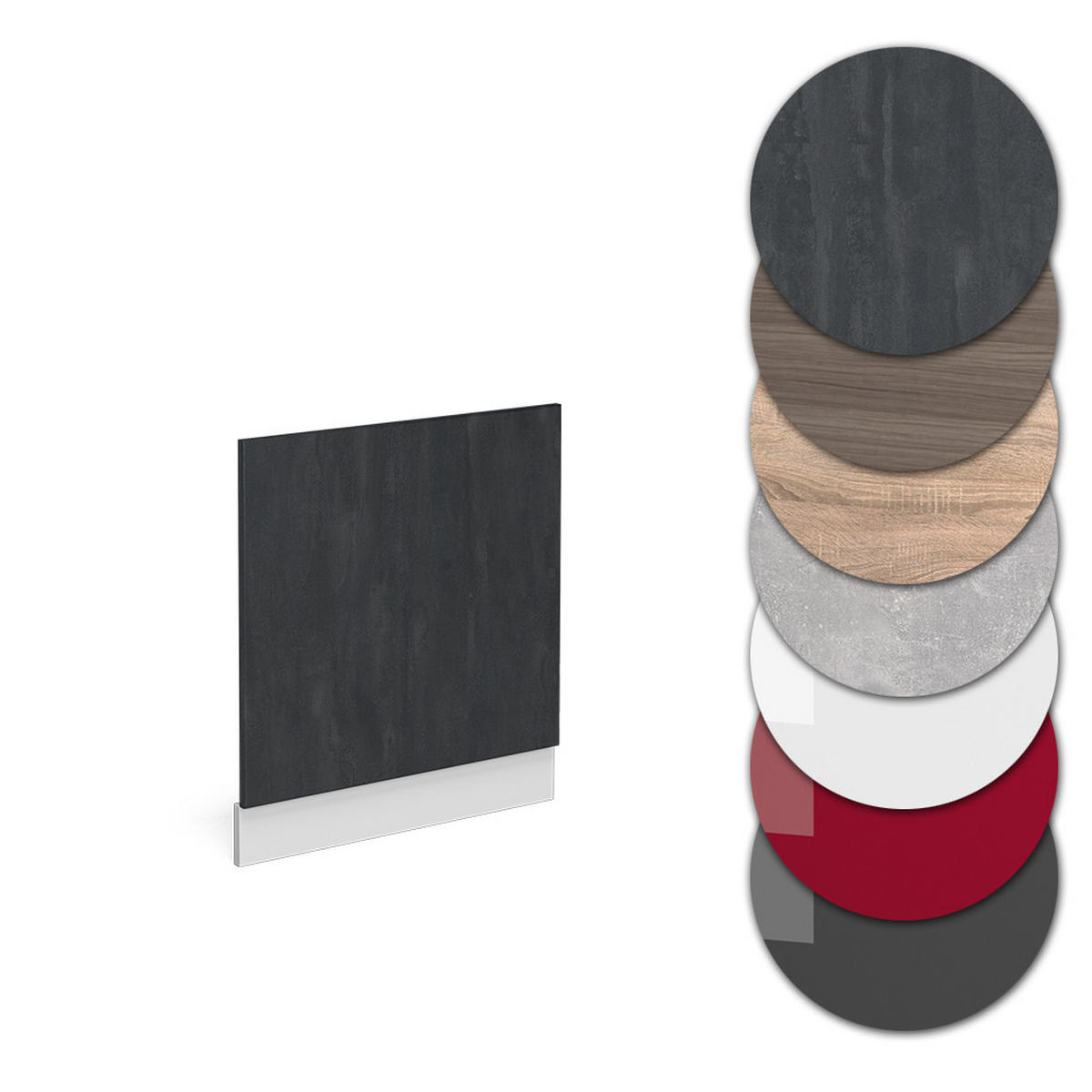 FRONTBLENDE R-Line Schwarz Beton 60 cm AP Marmor - Schwarz/Weiß, Holzwerkstoff (60/57.2/1.6cm) - Vicco
