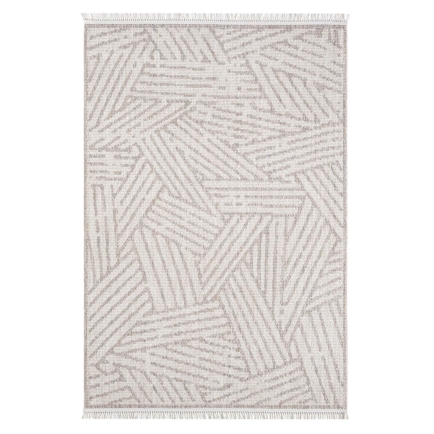 KURZFLOR-TEPPICH Clasico 9161 Beige 140x200 cm - Beige, Textil (140/200cm) - carpet city