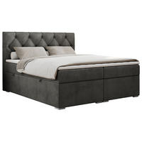 BOXBETT ALDA 120/200 Dunkelgrau Velvet - H3 - Dunkelgrau, Holz/Textil (120/200cm) - MKS