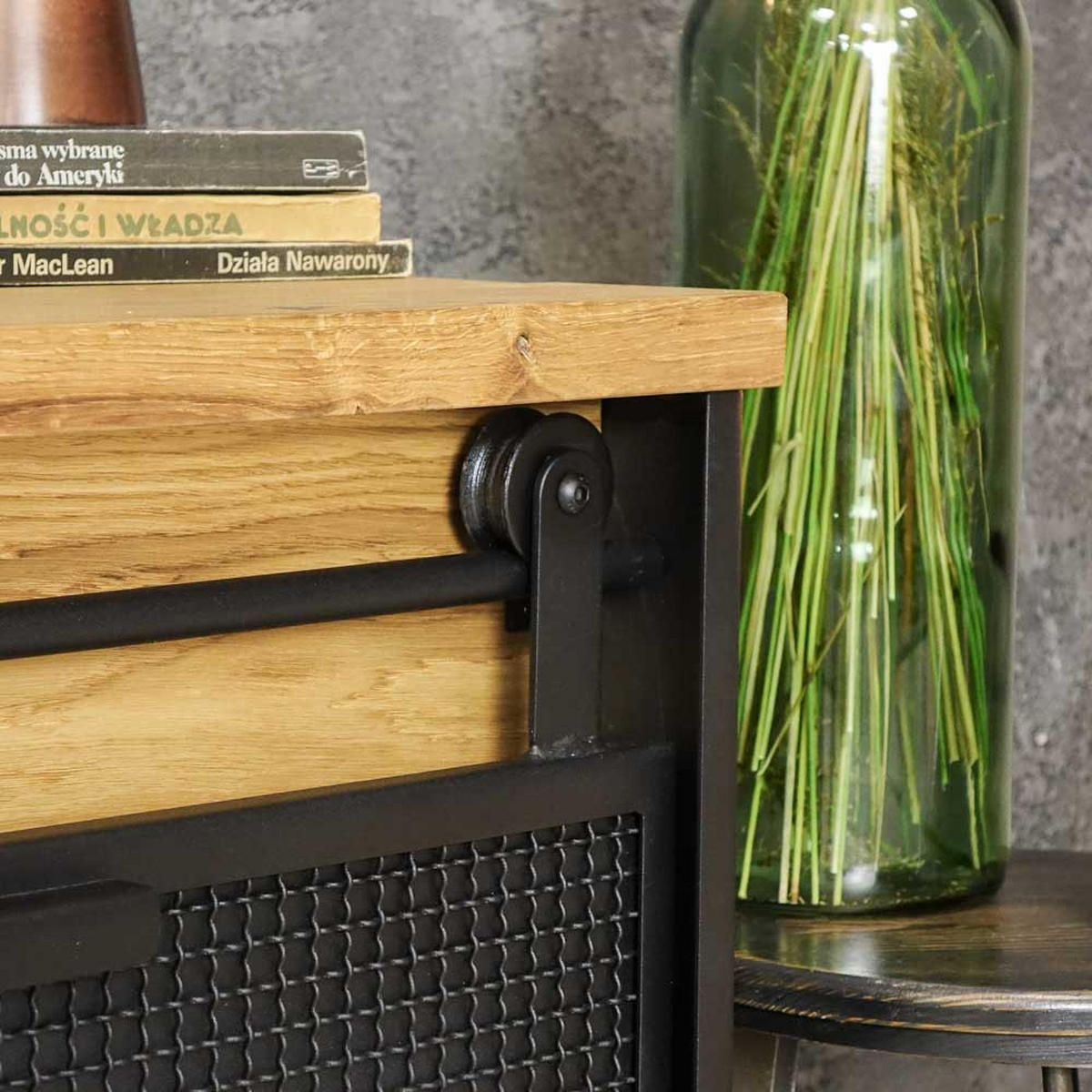 TV-SCHRANK aus Massivholz STRONG 1 - Honigeiche/Schwarz, Holz (220/67/40cm) - Seart