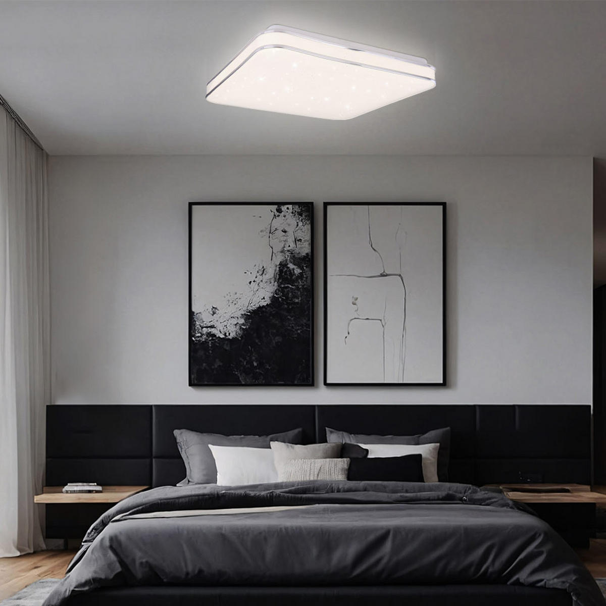 LED DECKENLEUCHTE LASSY Weiß Metall - Weiß, Metall (33.5/33.5/7.3cm) - Globo Lighting