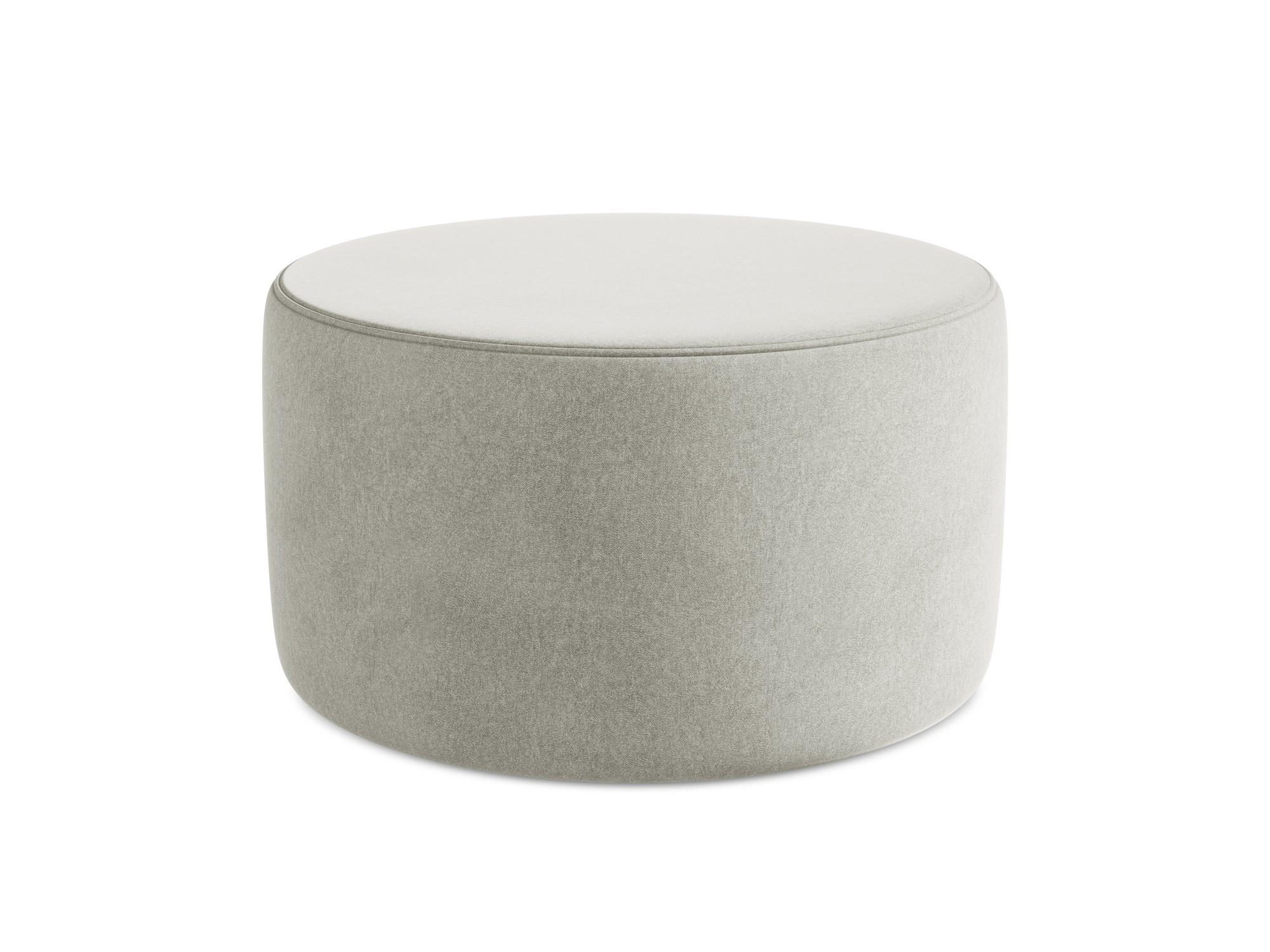 POUF Samt Stoff Grau - Blau/Hellgrau, Kunststoff/Textil (81/46/81cm) - Makamii