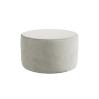 POUF Samt Stoff Grau - Blau/Hellgrau, Kunststoff/Textil (81/46/81cm) - Makamii