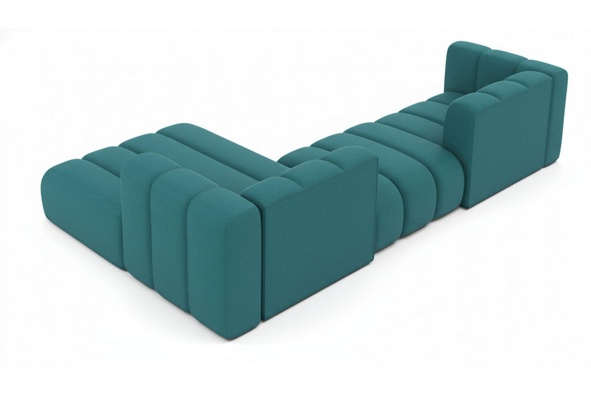 ECKSOFA L-Form Grand L 319 cm, Veloursstoff Salvador, Azurblau, Links - Blau, Holz (319/179cm) - Kaiser Möbel