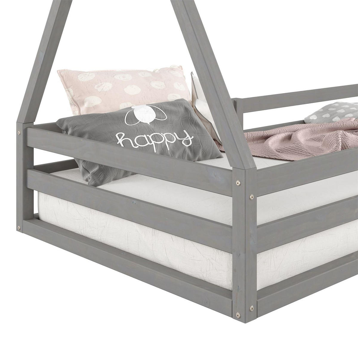 HAUSBETT SILA 90X200 CM - Grau, Holz (96/152/206cm) - IDIMEX