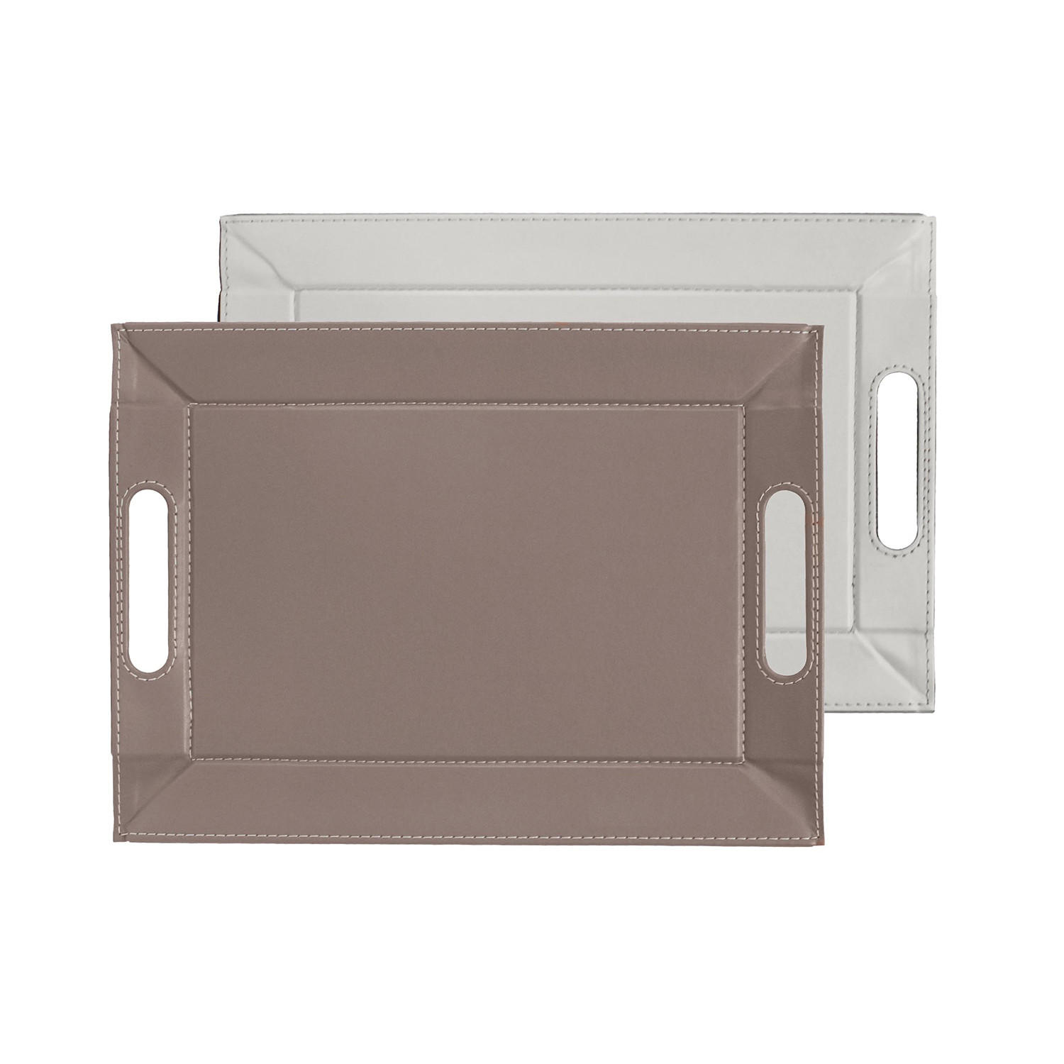 WENDETABLETT Taupe / Weiss - 45 x 35cm - Weiß, Textil (35/0.8/45cm) - Freeform