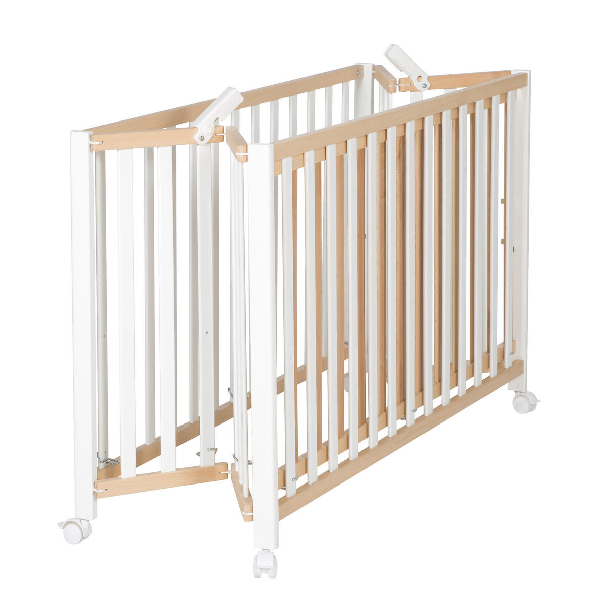 KLAPPBETT 60x120 cm bicolor - Weiß/Naturfarben, Holzwerkstoff (60/120cm) - Roba