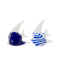 BRIEFBESCHWERER FISCH (2ER SET) - Blau, Glas (3.7/13.7/12cm) - J-Line