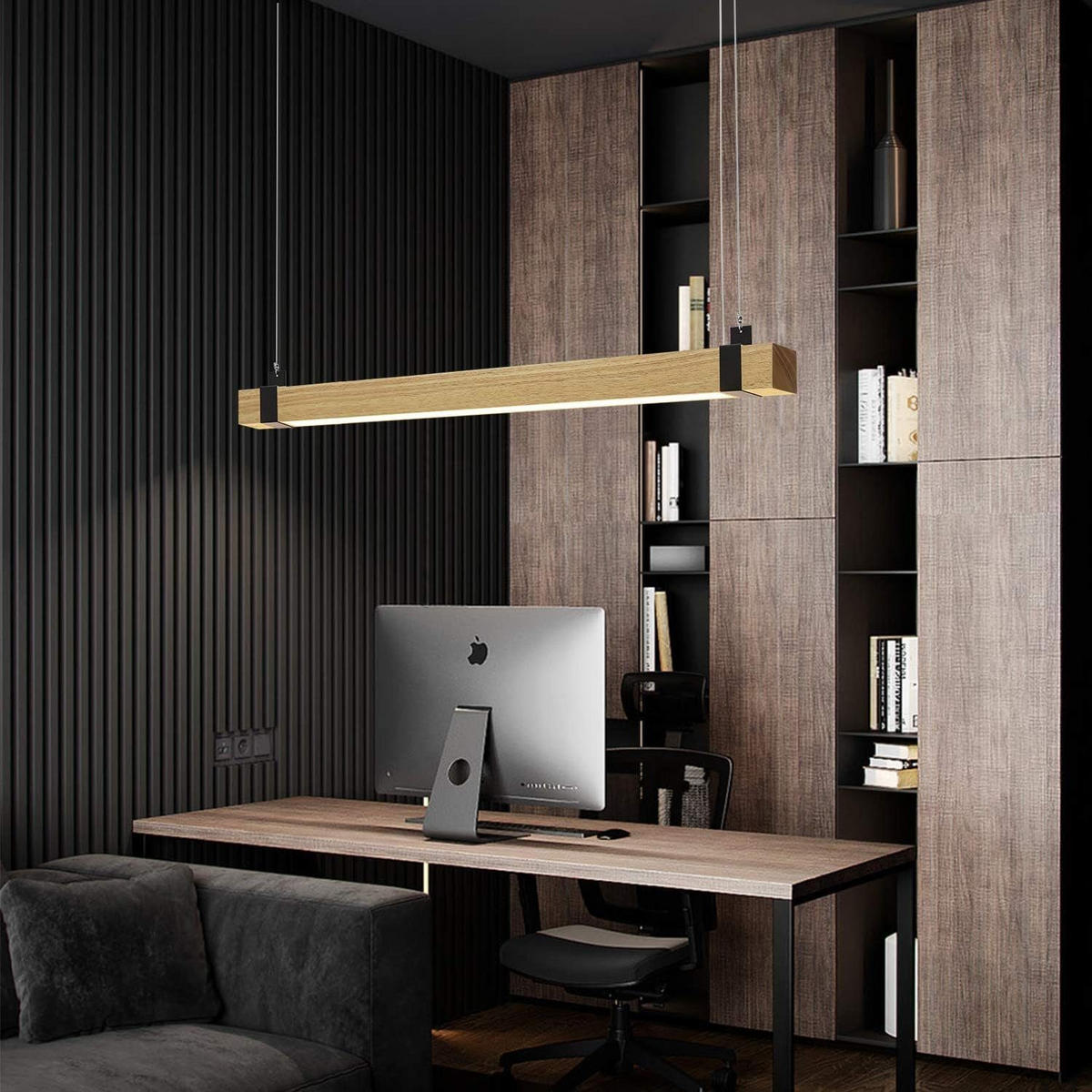 HÄNGELEUCHTE Valeska 100/12/150 cm - Braun, Holzwerkstoff (100/12/150cm) - Nettlife