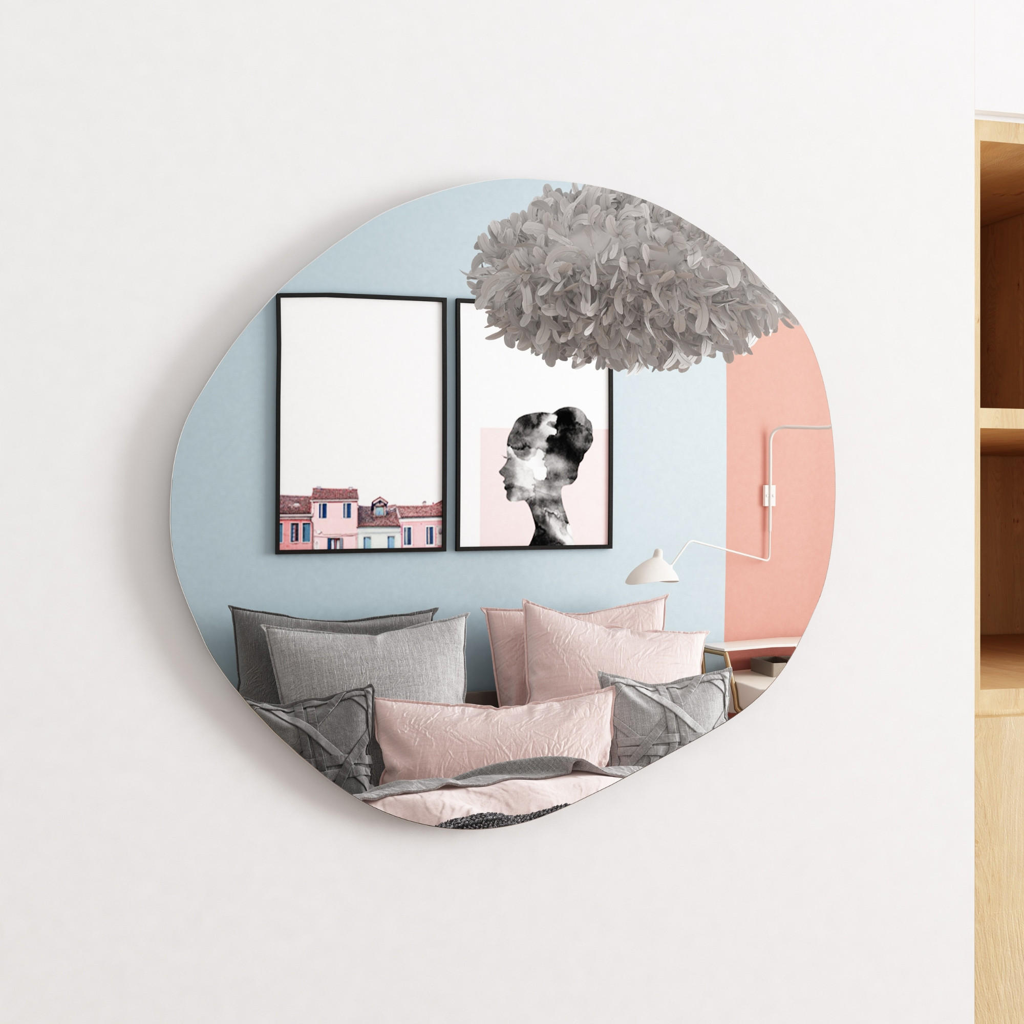 Thumbnail - Albatros Spiegel, Schwarz, Glas, Mode, Rund, 76x4x80 cm, Spiegel