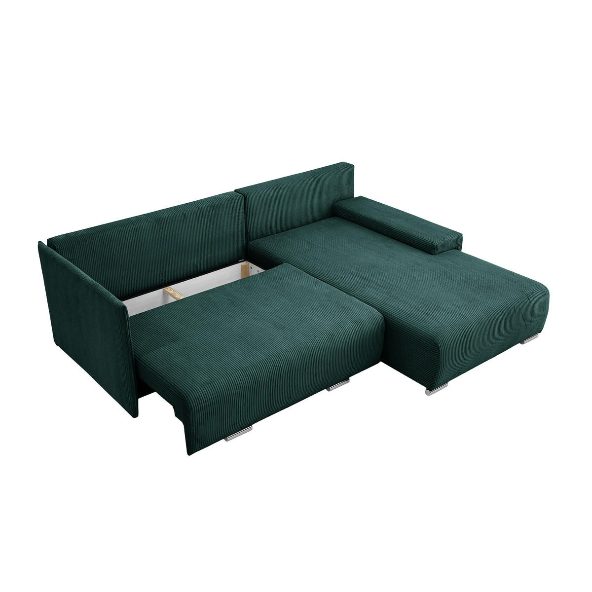 ECKSOFA TRAWANGA L mit Schlaffunktion, Grün - Grün, Textil (246/188cm) - Fedve