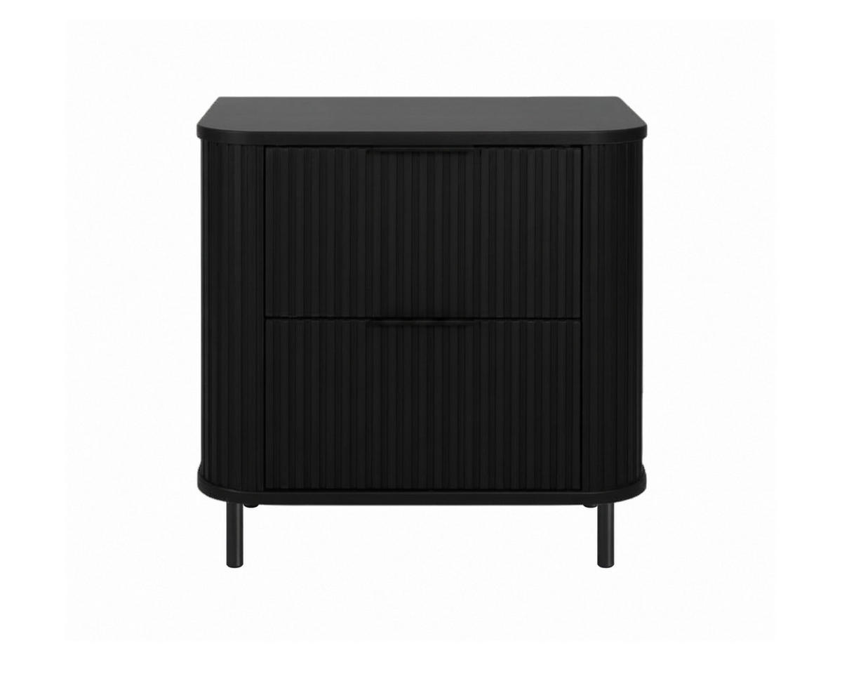 BADEZIMMERSCHRANK : Farbe Schwarz, Griff schwarz, Füße schwarz, 60 x 41,5 x 66,7 cm - Schwarz, Holzwerkstoff (60/66.7/41.5cm) - 3XE LIVING