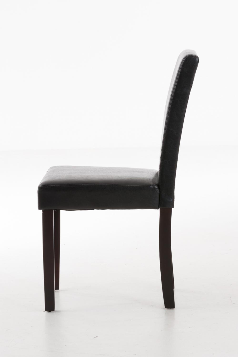 STUHL Lederlook braun - Dunkelbraun/Braun, Holz/Textil (41/91/47cm) - CLP