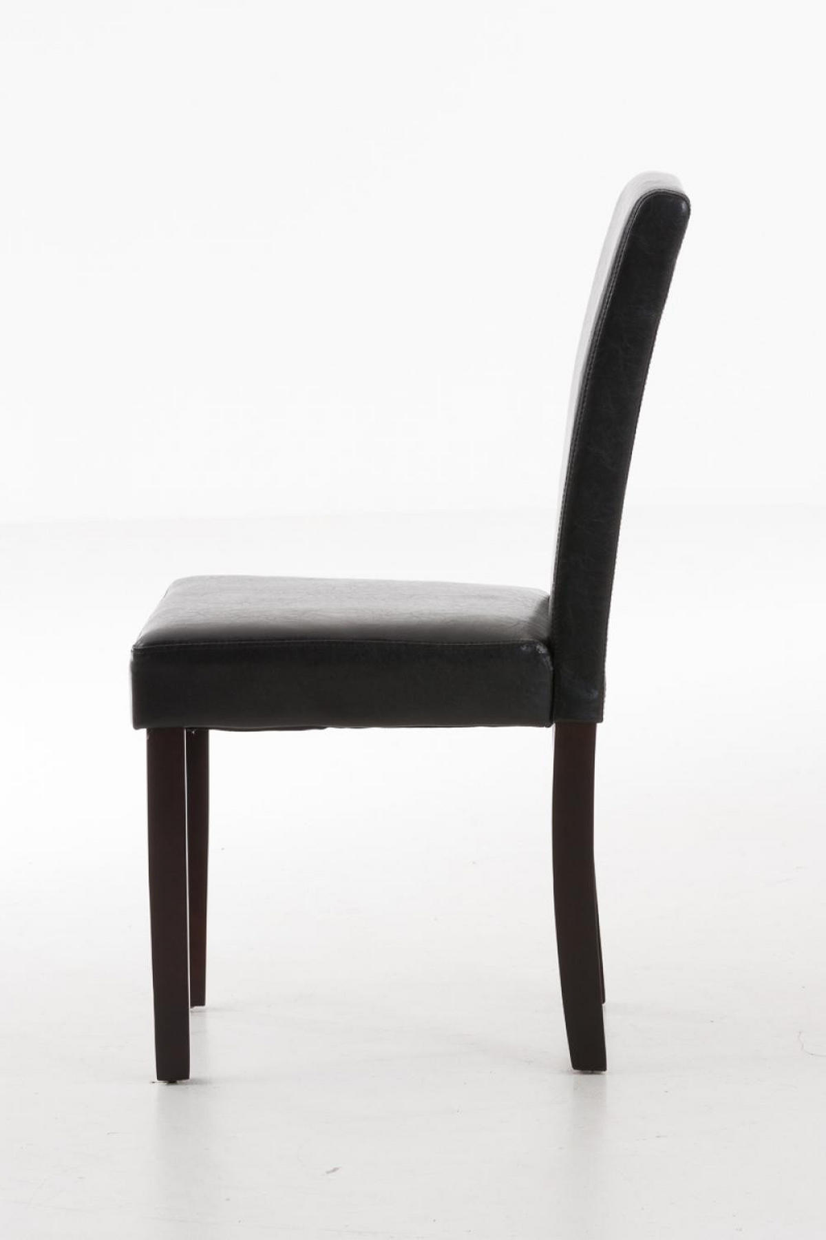 STUHL Lederlook braun - Dunkelbraun/Braun, Holz/Textil (41/91/47cm) - CLP