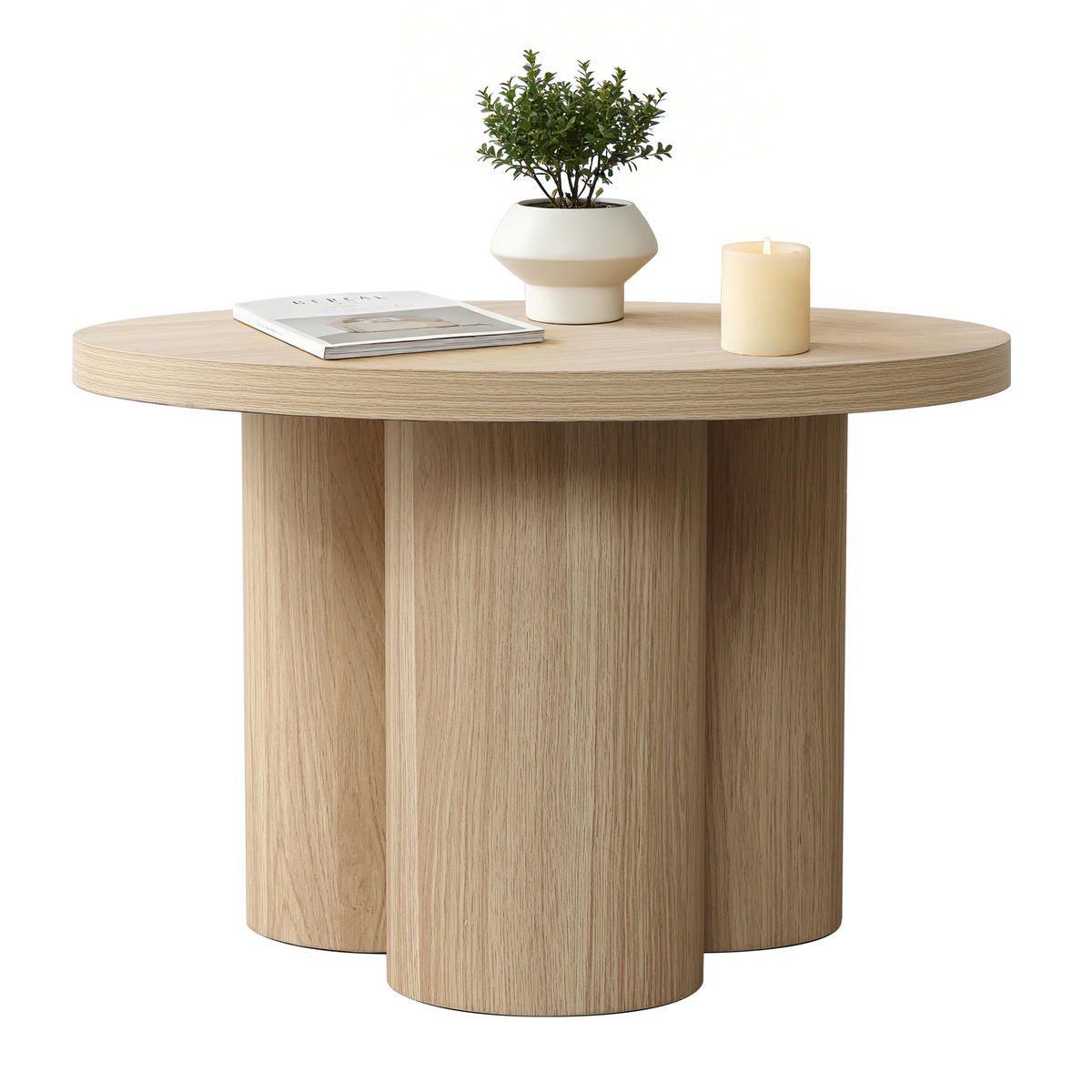 COUCHTISCH Rund in Naturholzoptik, Holz | Ø60 x H40 cm - Braun, Holzwerkstoff (60/60/40cm) - Hometopia