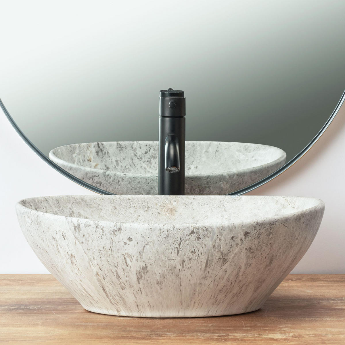 AUFSATZWASCHBECKEN SOFIA LIGHT STONE 41/34,5/15 cm - Grau, Keramik (41/15/34.5cm) - REA