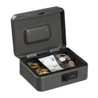 POKLADŇA - sivá, kov/plast (20/8.5/17cm) - Relaxdays