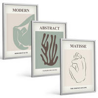 BILDER SET 3er Set - 40x60 cm Silberner Rahmen - Matisses stilvolle abstrakte Gemälde - Silberfarben, Kunststoff (40/60cm) - TULUP
