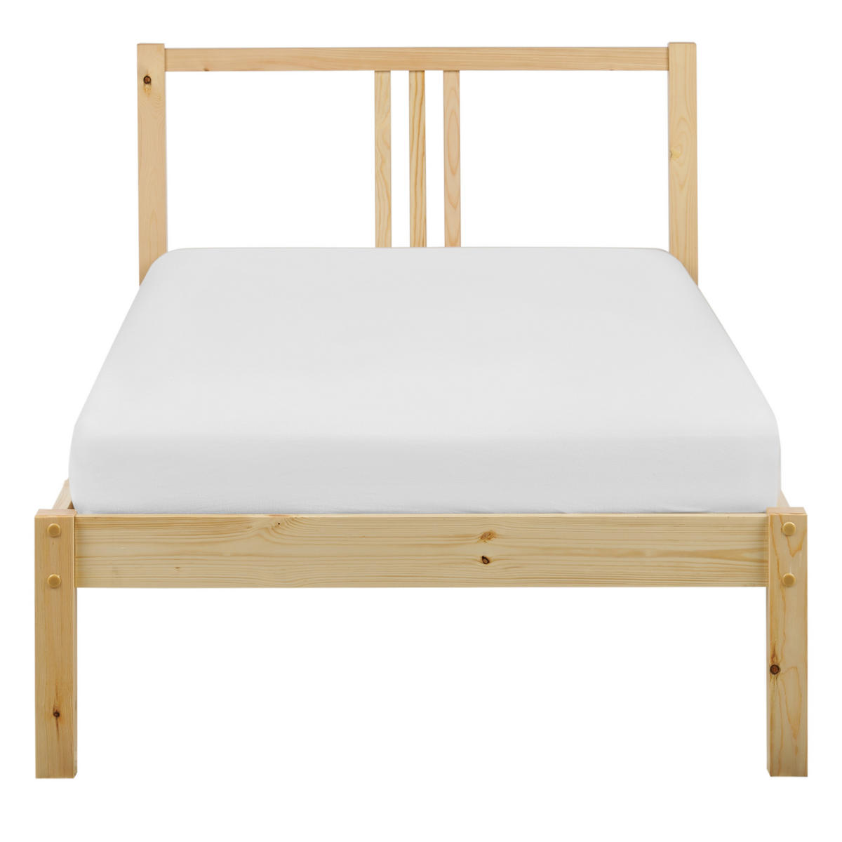 BETT mit Lattenrost 90x200 cm Heller Holzfarbton Vannes - Hellbraun, Holz (90/200cm) - Beliani