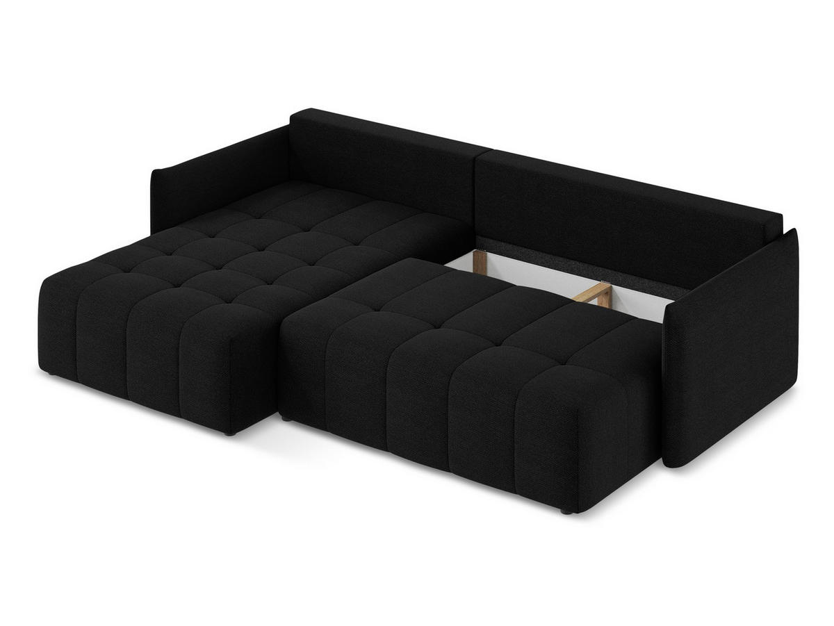 SOFAELEMENT Rechts Bouclé Stoff Beige - Sandfarben/Schwarz, Holzwerkstoff/Kunststoff (101/77/175cm) - Makamii