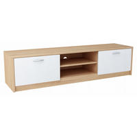 FERNSEHKOMMODE 2DC Sonoma Eiche-Weiß 160/41/36 cm - Weiß/Sonoma Eiche, Holzwerkstoff (160/36/41cm) - Matkam Möbel