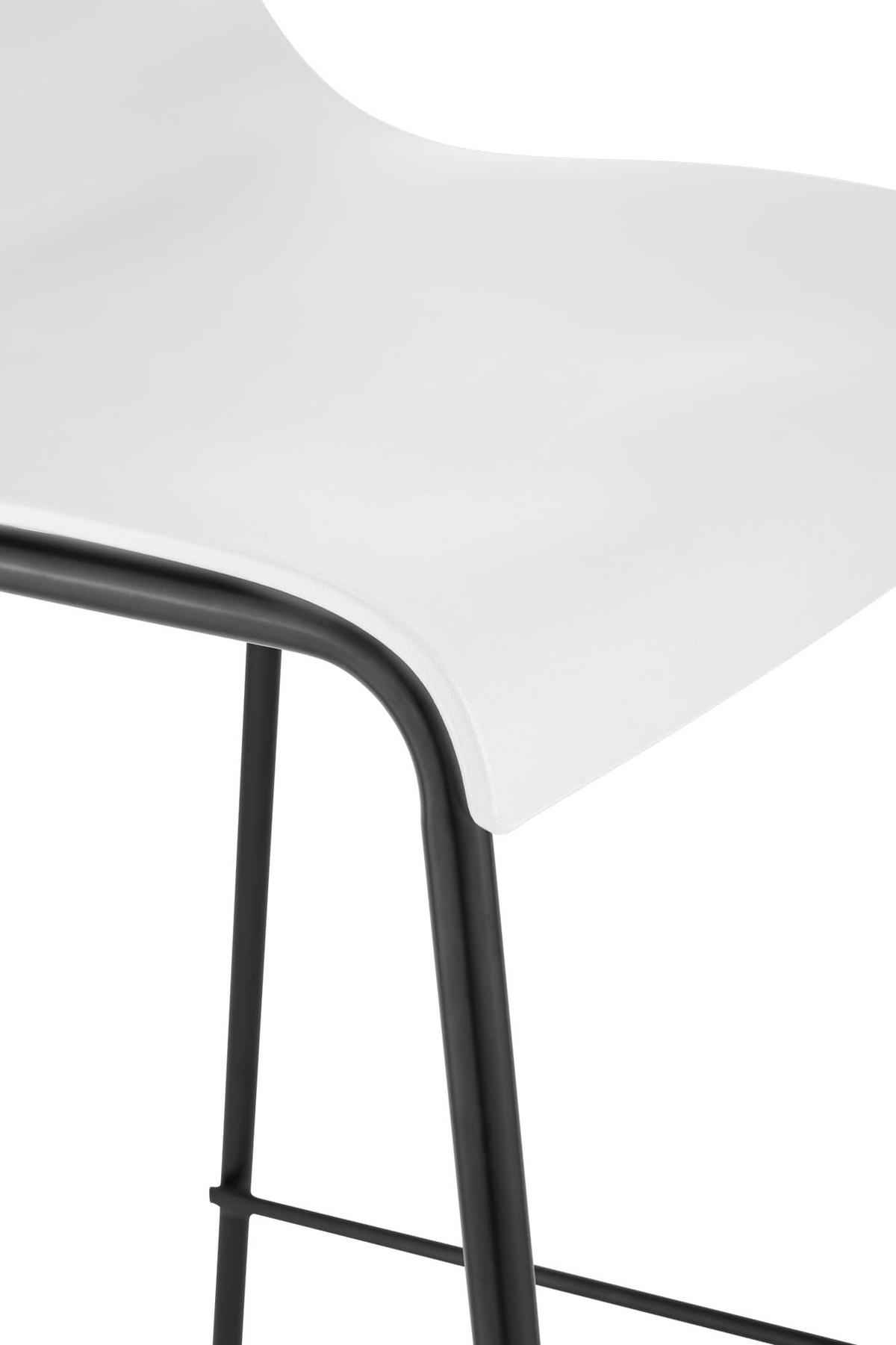 BARHOCKER Kunststoff Weiß - Schwarz/Weiß, Kunststoff/Metall (43/100/48cm) - CLP