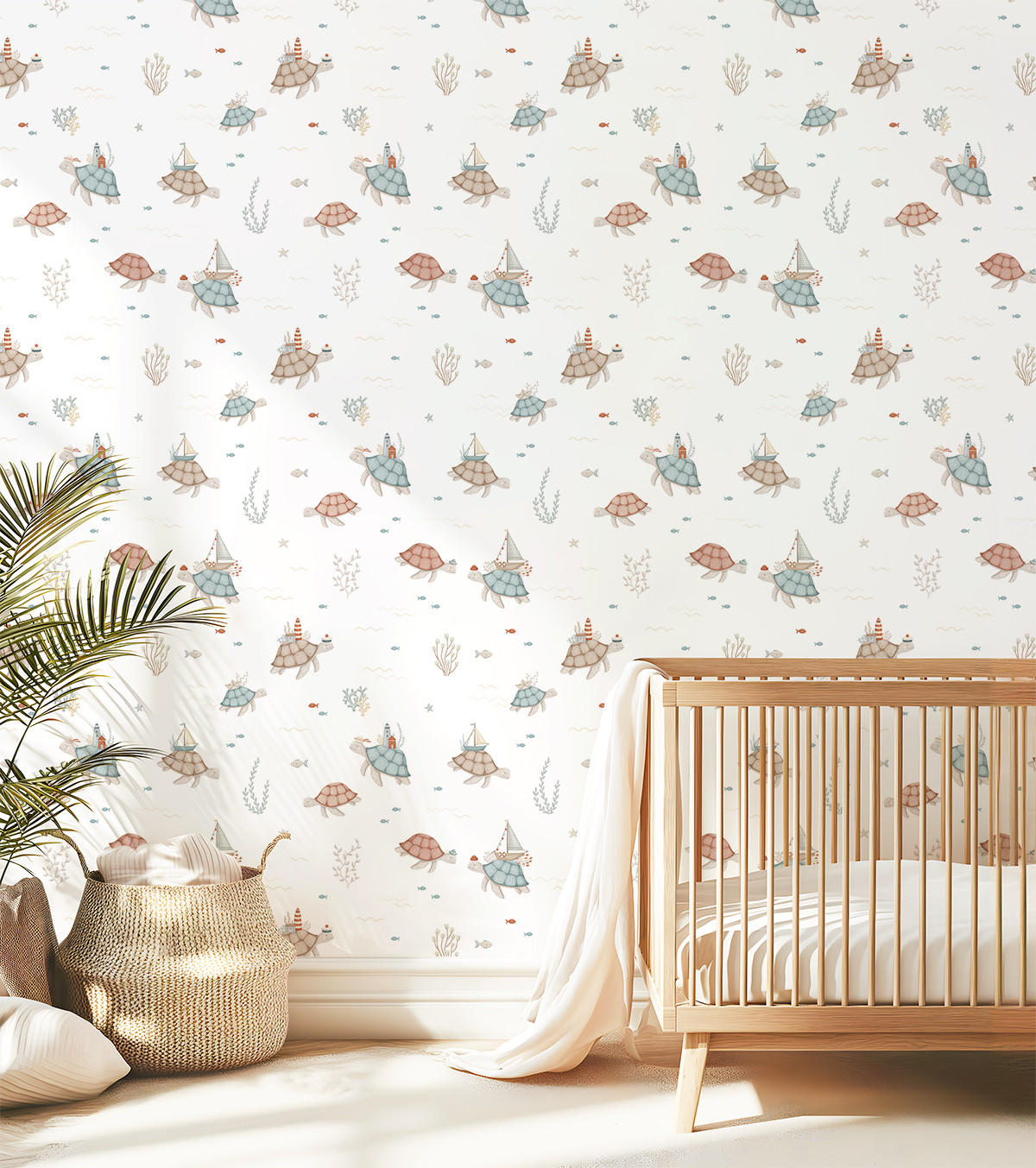 VLIESTAPETE Lotan, Schildkröten 50 cm x 10 m, Mehrfarbig - Multicolor, Papier (50/1000cm) - Lilipinso