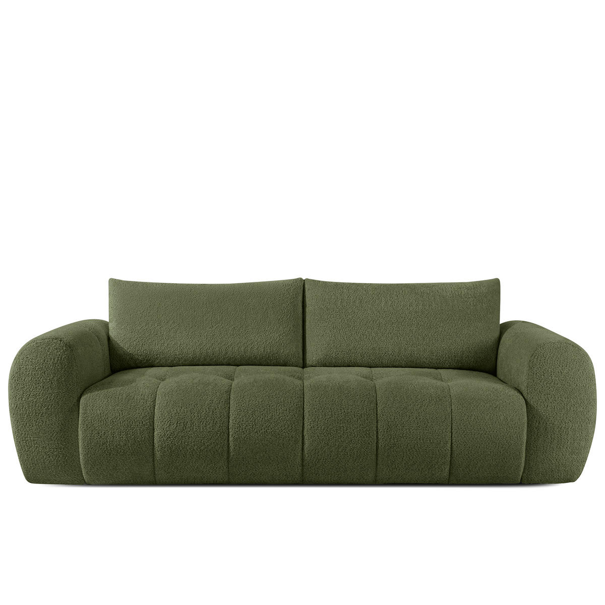 EINZELSOFA LIRA, Olivgrün, Bouclé - Olivgrün, Holz/Holzwerkstoff (256/84/112cm) - KONSIMO®