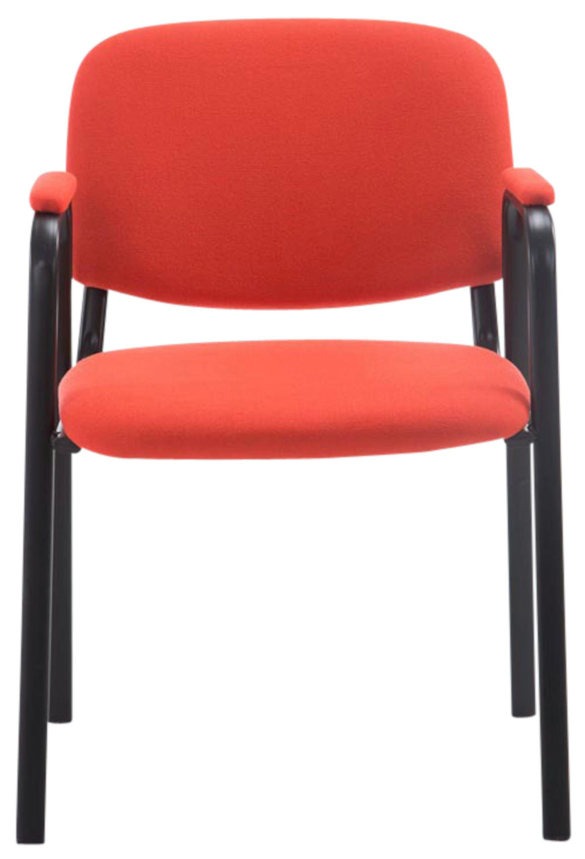 BESUCHERSTUHL 4er Set Stoff rot - Rot/Schwarz, Textil/Metall (53/79/55cm) - CLP