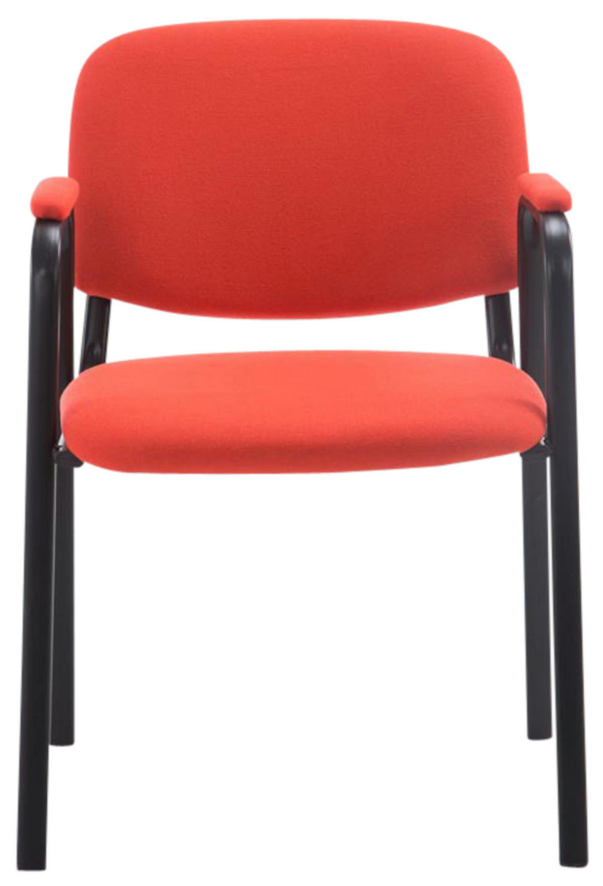 BESUCHERSTUHL 4er Set Stoff rot - Rot/Schwarz, Textil/Metall (53/79/55cm) - CLP
