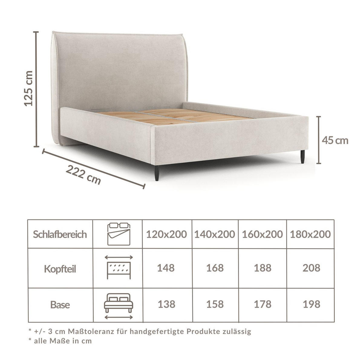POLSTERBETT Shell Anthrazit 120/200 cm im Samtstoff - Anthrazit/Schwarz, Holz/Holzwerkstoff (120/200cm) - Maison de Reve